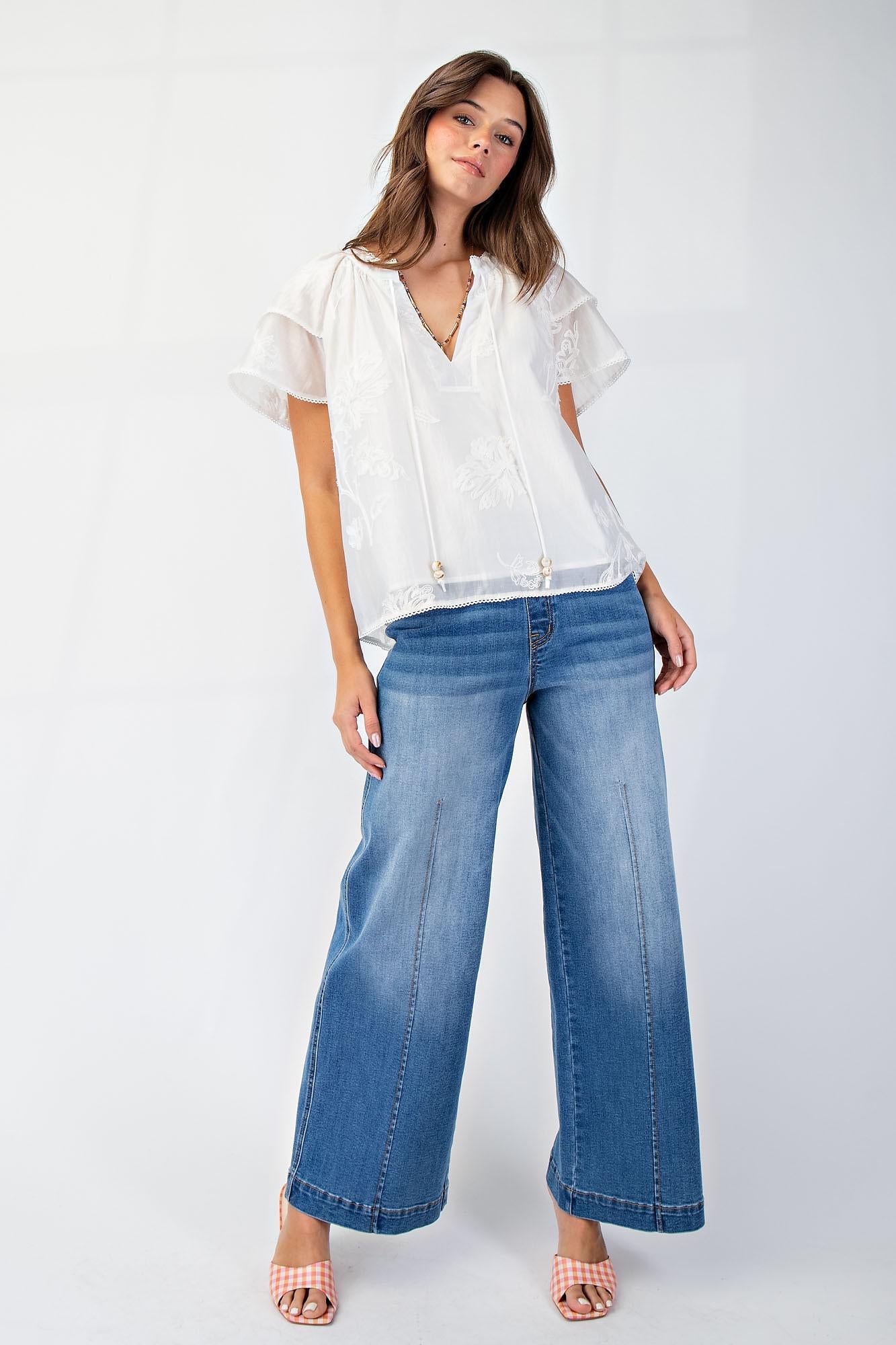 Ivory Embroidered Blouse