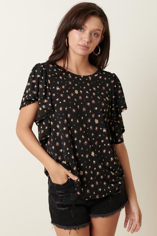 Black Flower Top