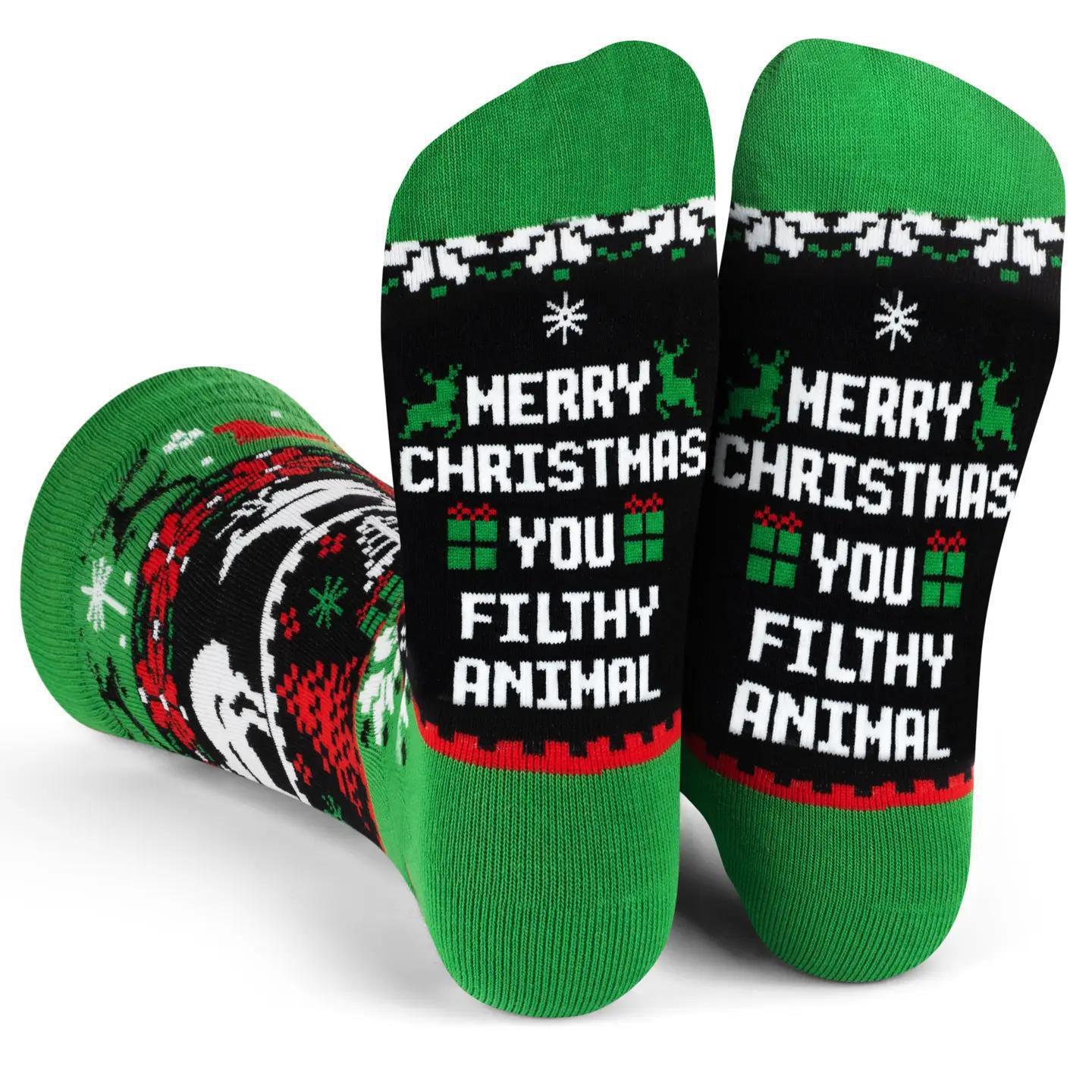 Merry Christmas You Filthy Animal Socks