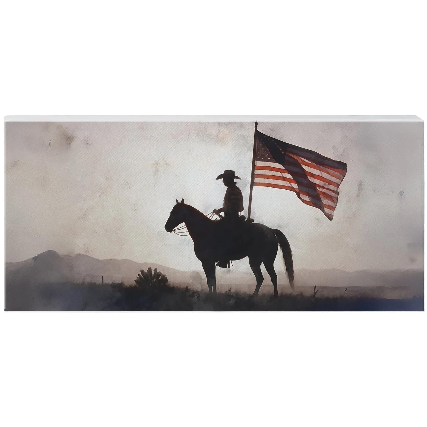 Cowboy American Flag Picture