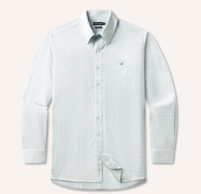 Dyer Performance Gingham Dress Shirt - Light Blue & Mint