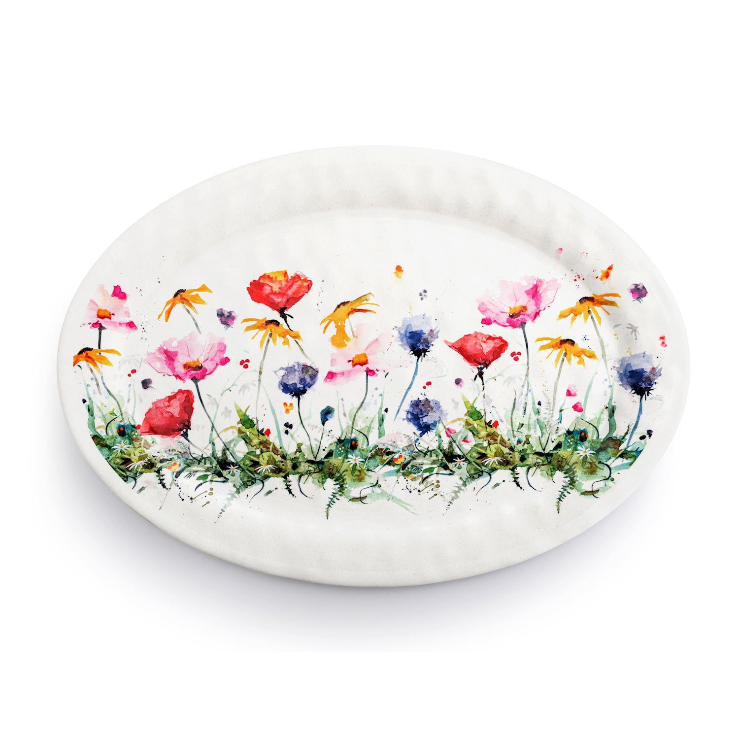 Wildflowers Large Melamine Oval Platter - 20x14in
