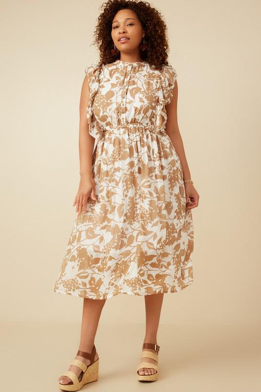 Beige Floral Dress