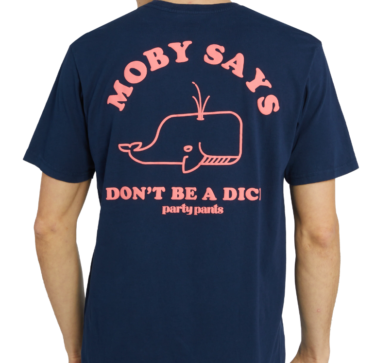 Party Pants Moby Says SS Tee - Navy