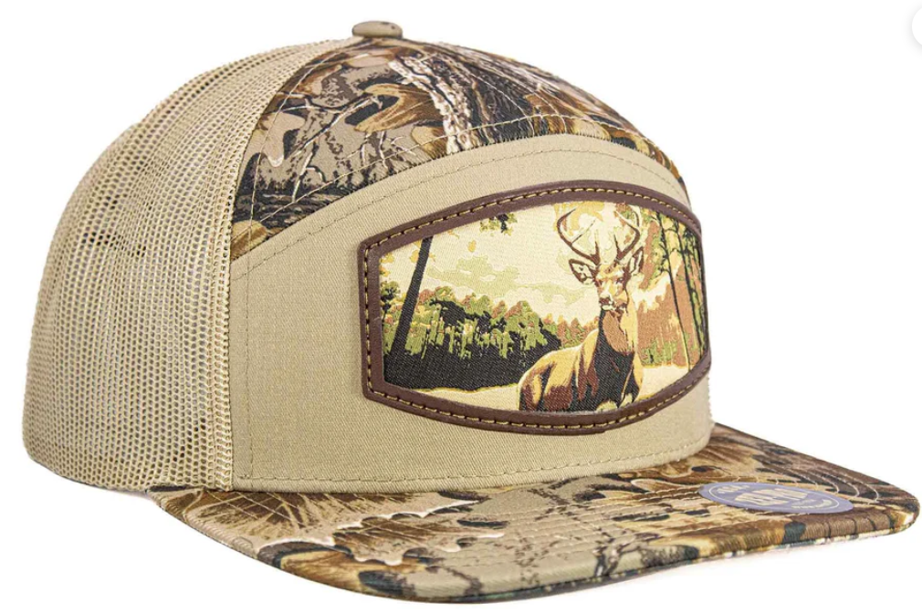 Buck Woven Patch Old School Camo Hat