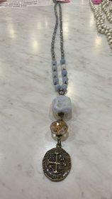 Baby Blue Crest Necklace
