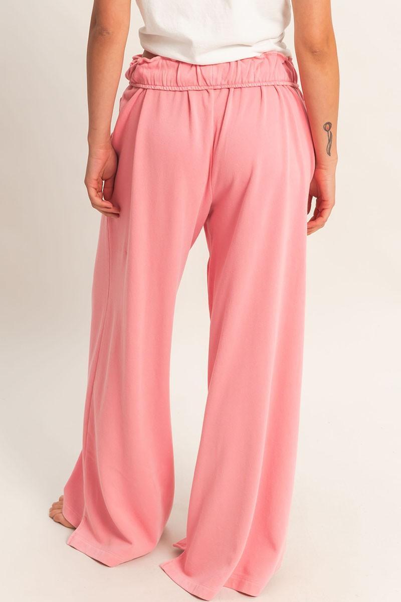 Fold Over Waist Wide Leg Sweatpant