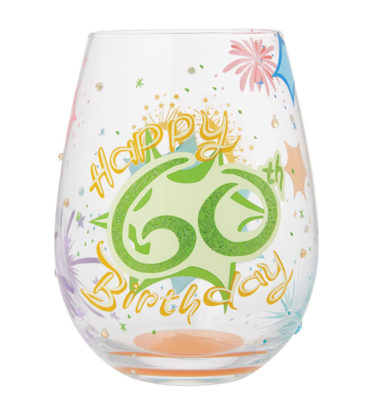Lolita Happy 60th Stemless Wine Glass