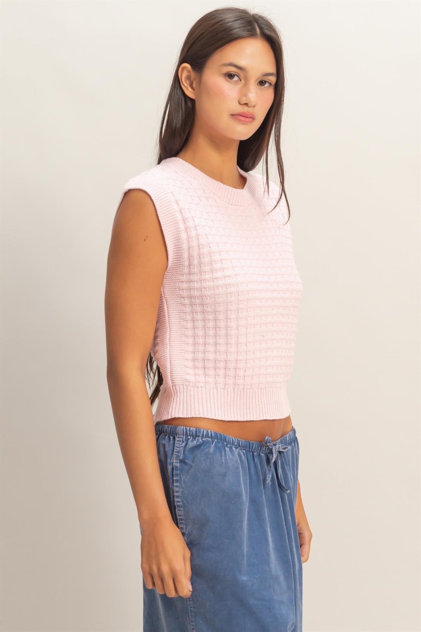 Textured Sleeveless Knit Top