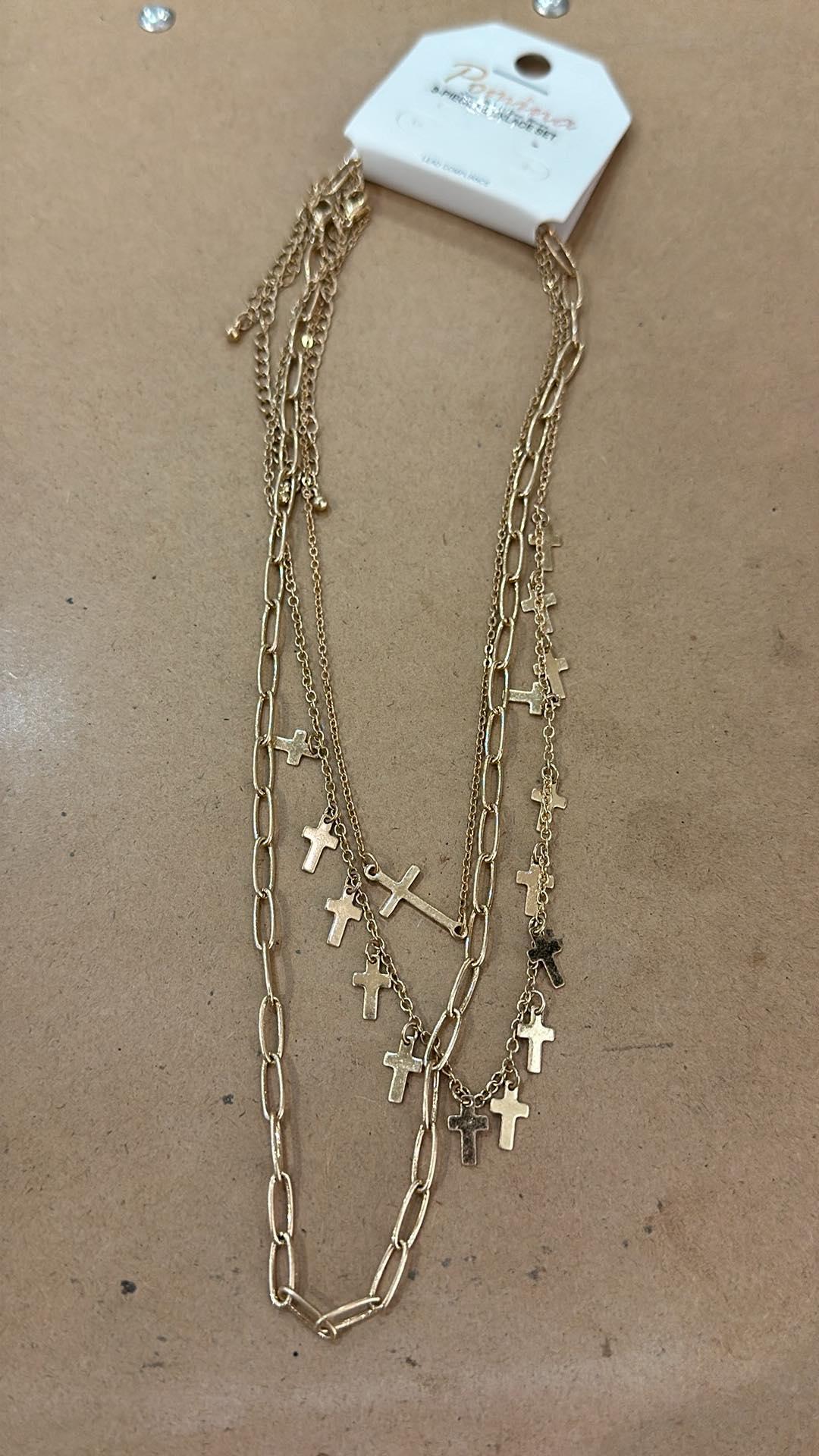 Cross Layered Necklace
