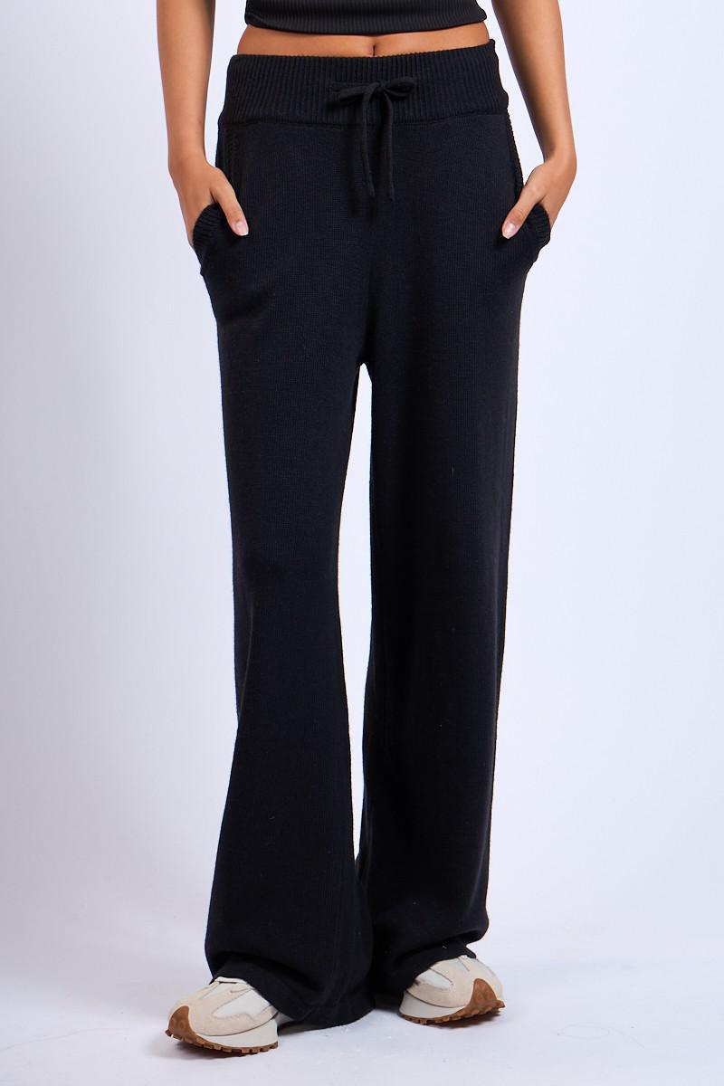 Black Knit Sweater Pants