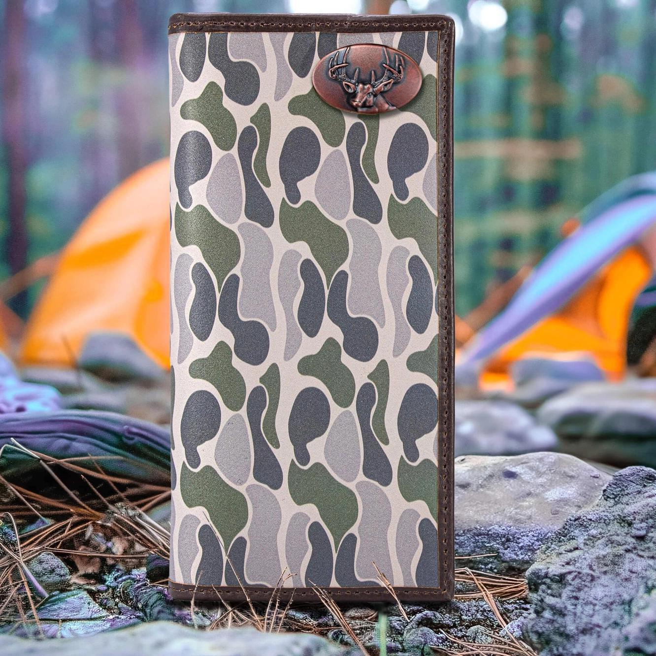 Men's Secretary Old School Camo Leather Wallet