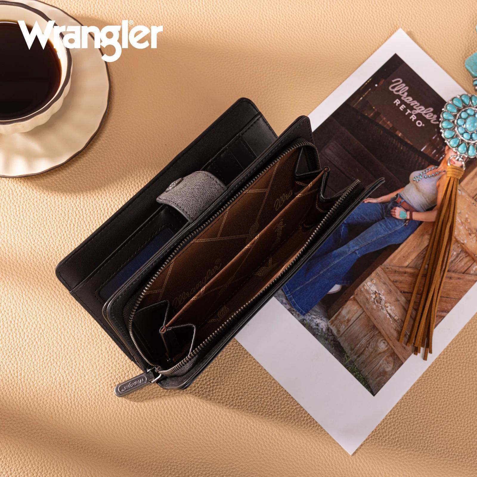 Wrangler Western Floral Tooled RFID Wallet