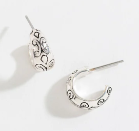 Antique Silver Hoop Earrings