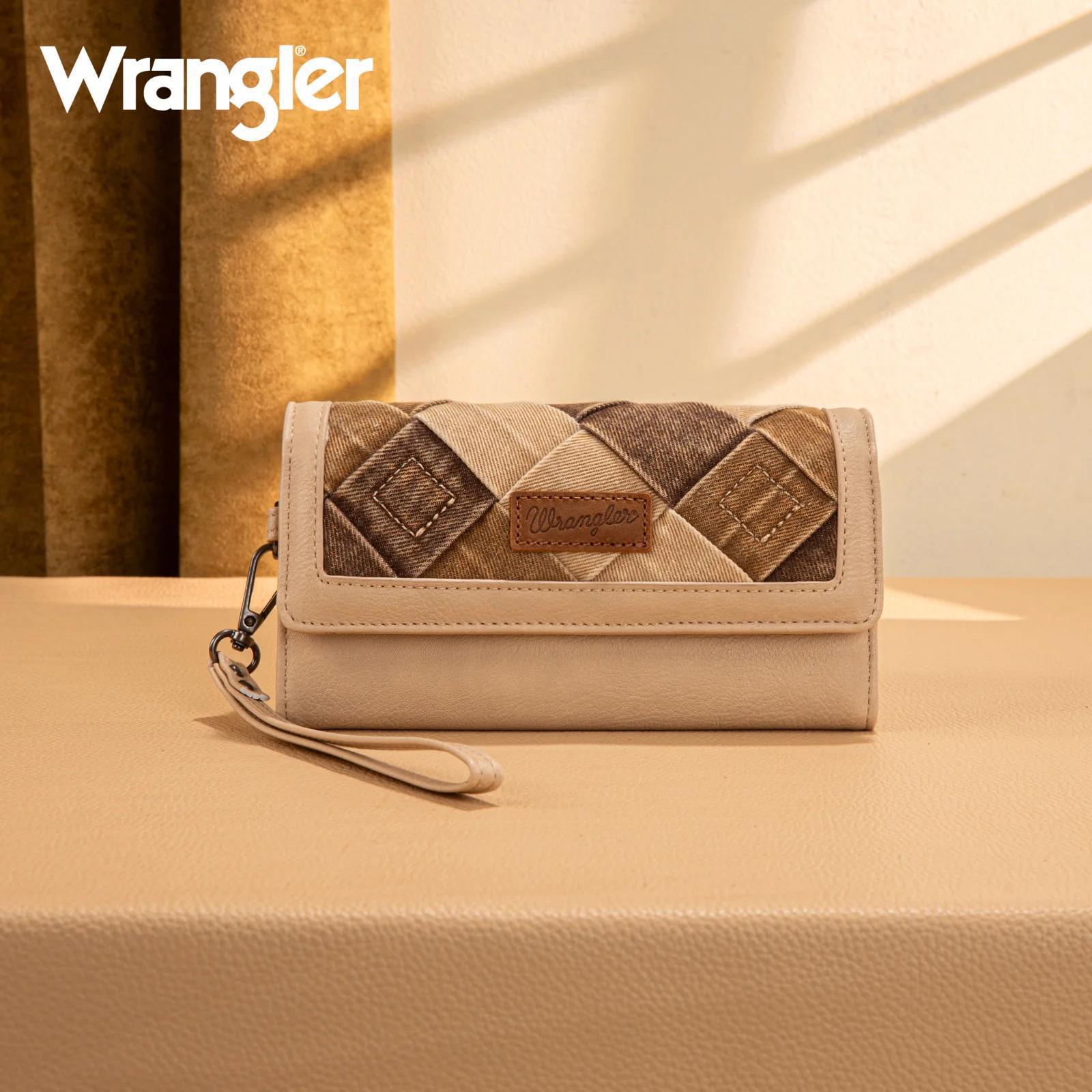 Wrangler Denim Woven Tri-Fold Wristlet/Wallet