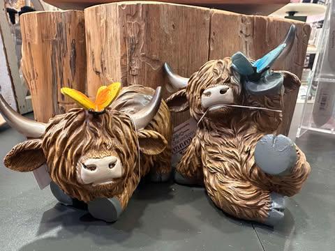 Casual Highland Cow Figurine