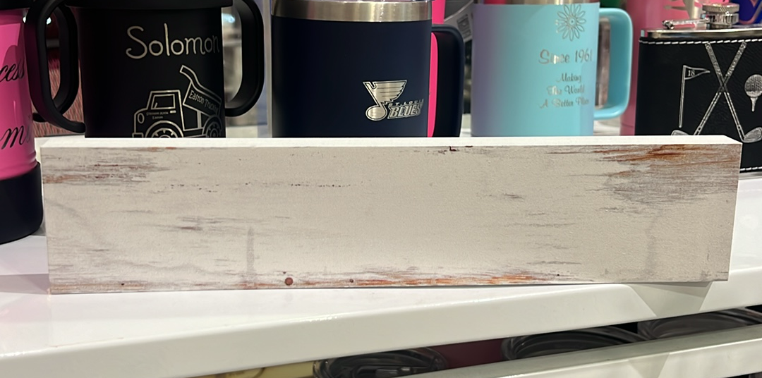 Engravable White Wood Stick 11.75x2.5