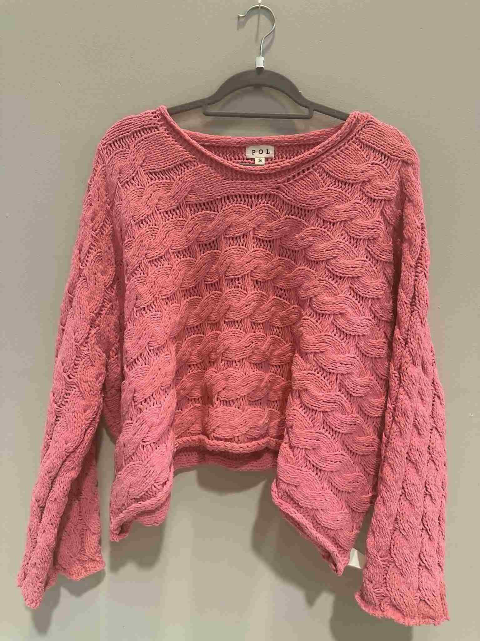 Pol Pink Crochet Sweater