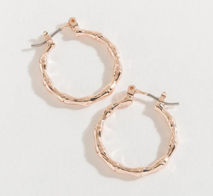 Shiny Rose Gold Hoop Earrings