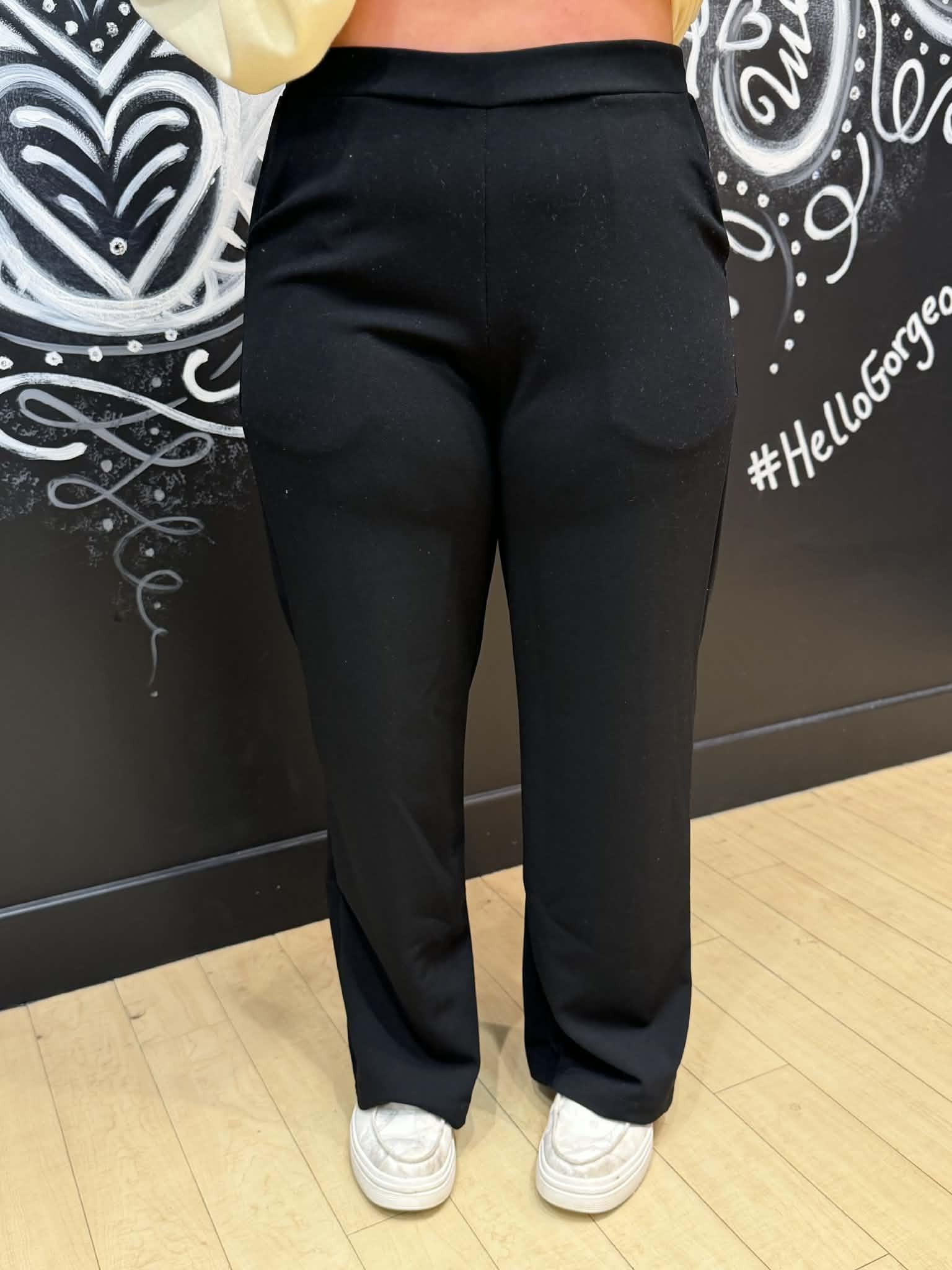 Techno Solid Black Pants