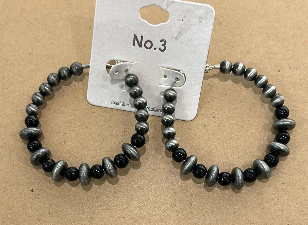 Natural Bead Hoops