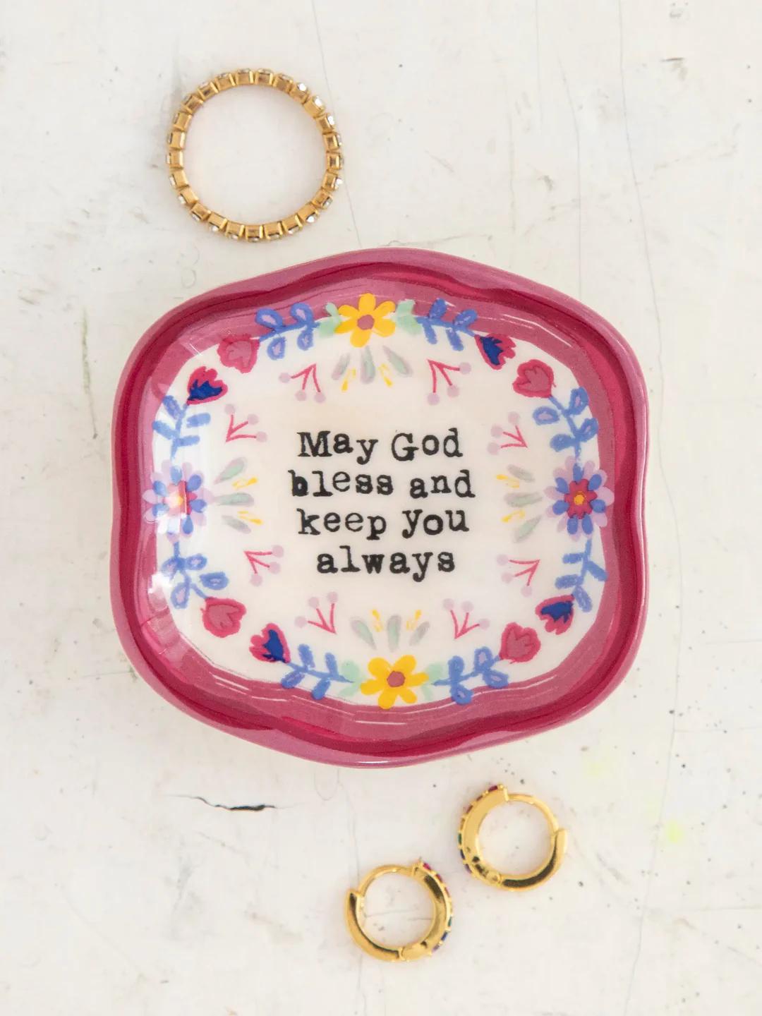 May God Bless Artisan Trinket Dish