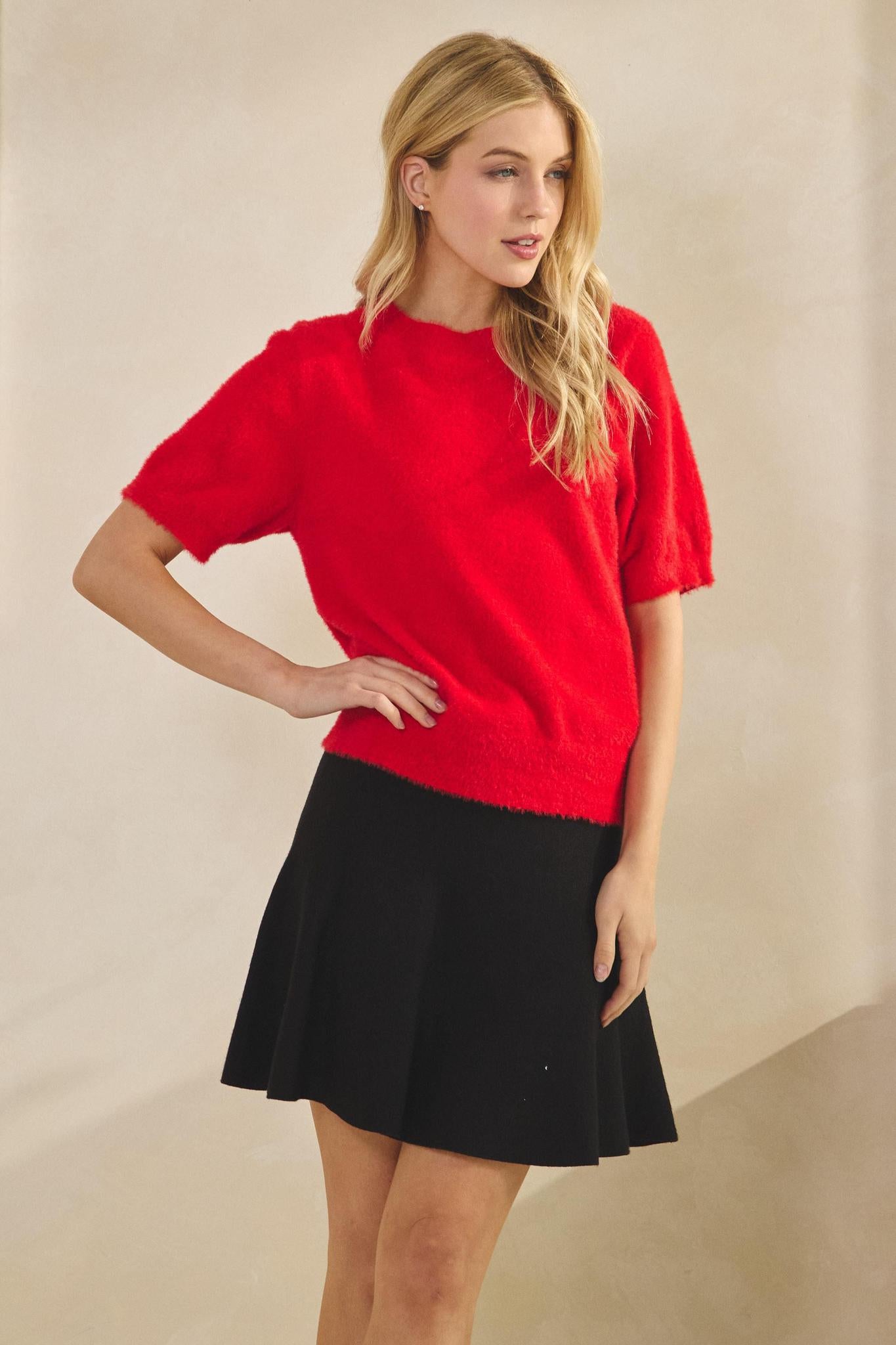 Fuzzy Knit Top