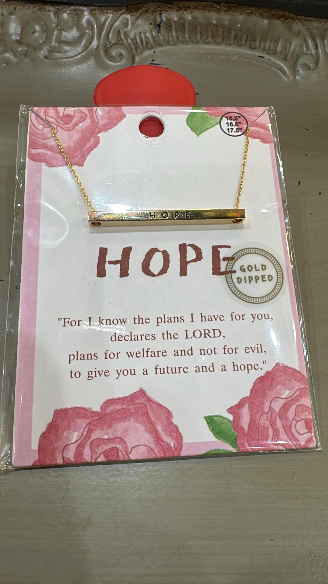 Hope Gold Bar Necklace