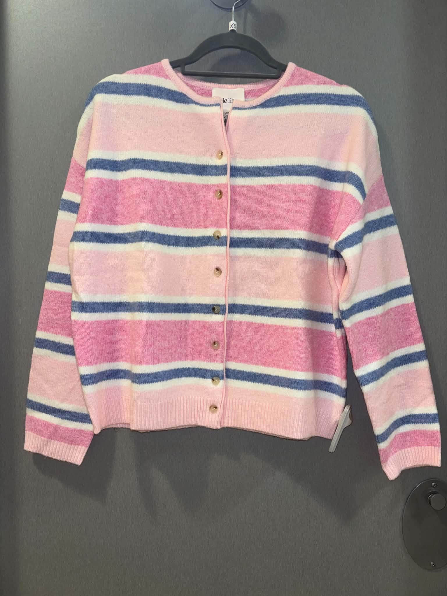 Pink Striped Soft Cardigan