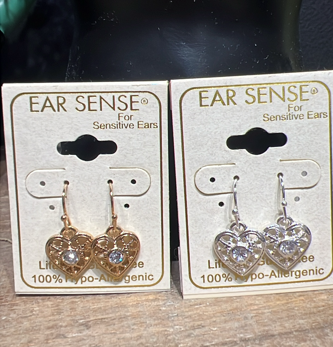 Crystal Heart Dangle Earrings
