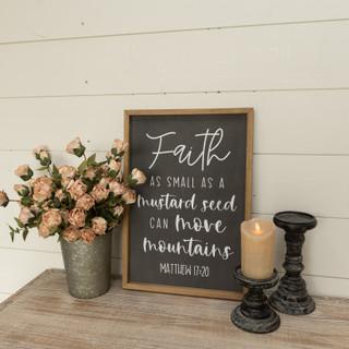 Framed Faith Of Mustard Seed Sign