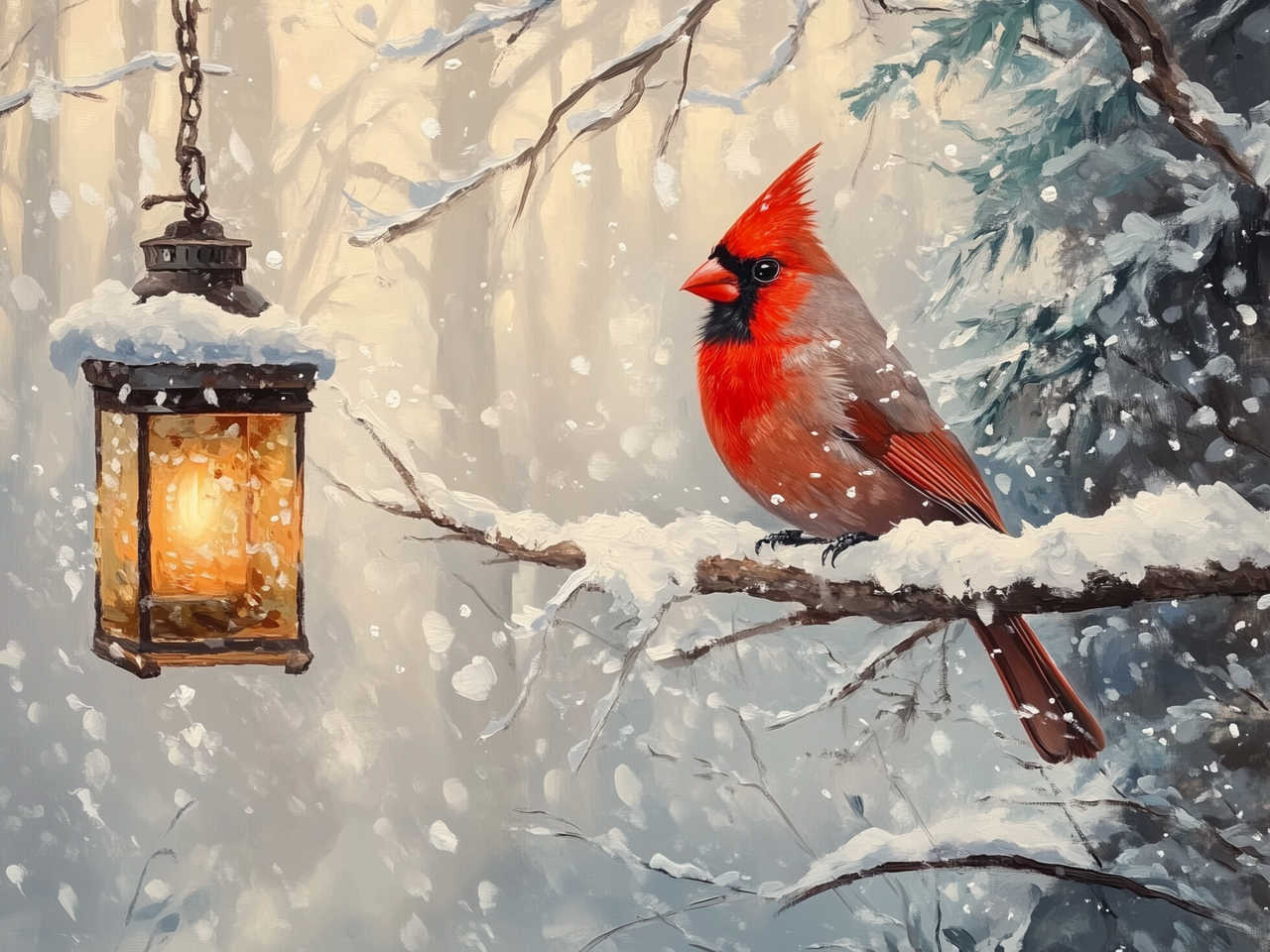 Winter Cardinal 12x16 Box Frame