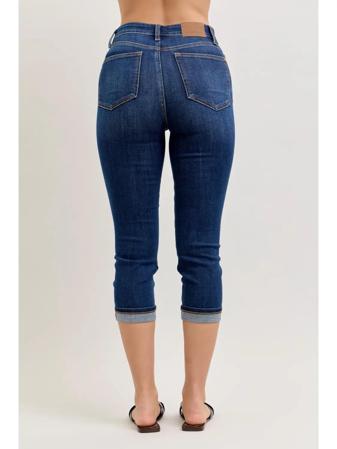 Judy Blue HW Single Cuff Capris