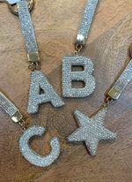 Sparkle Initial Keychain