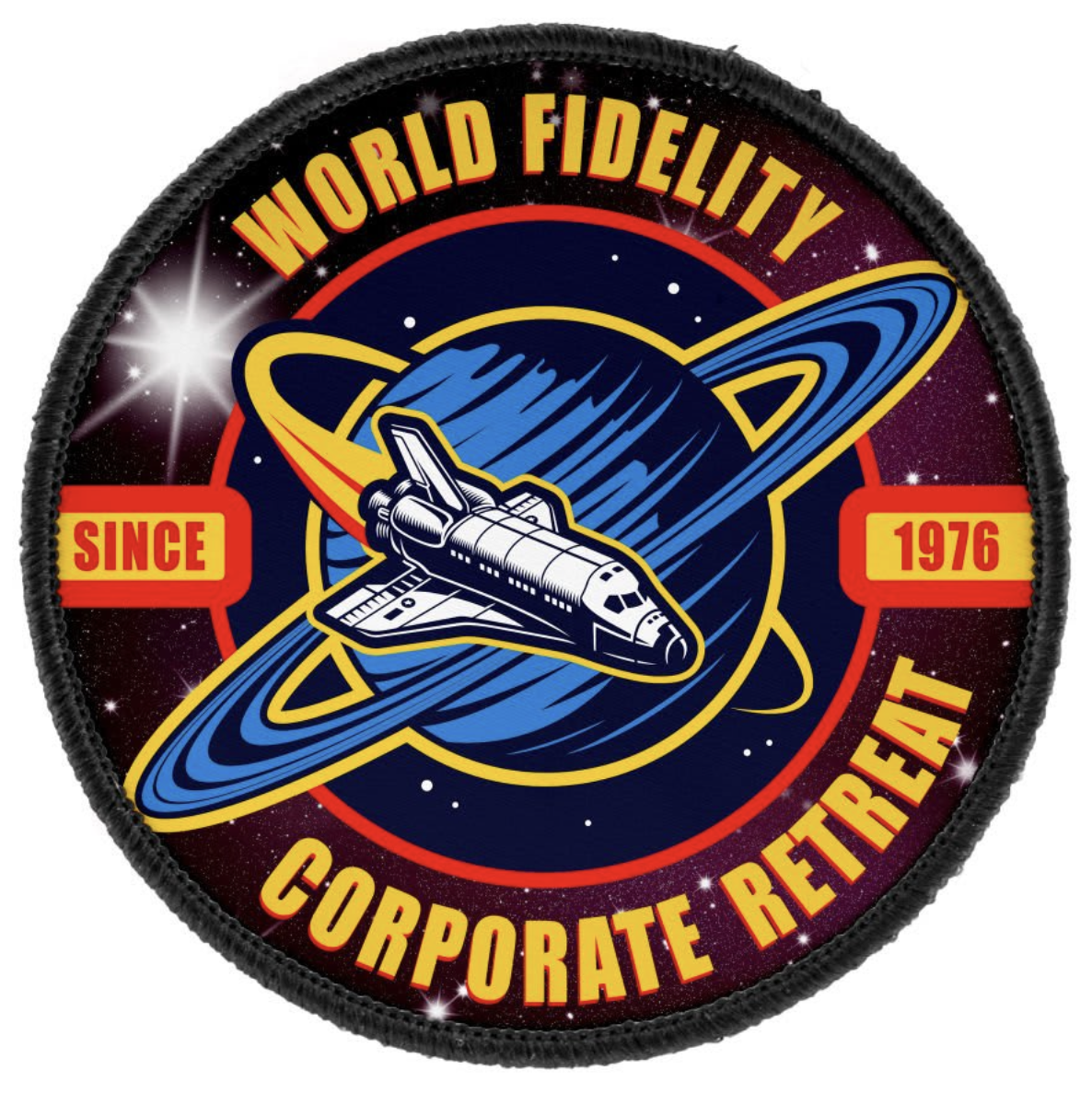 3" Round Customizable Patch with Adhesive & Black Border