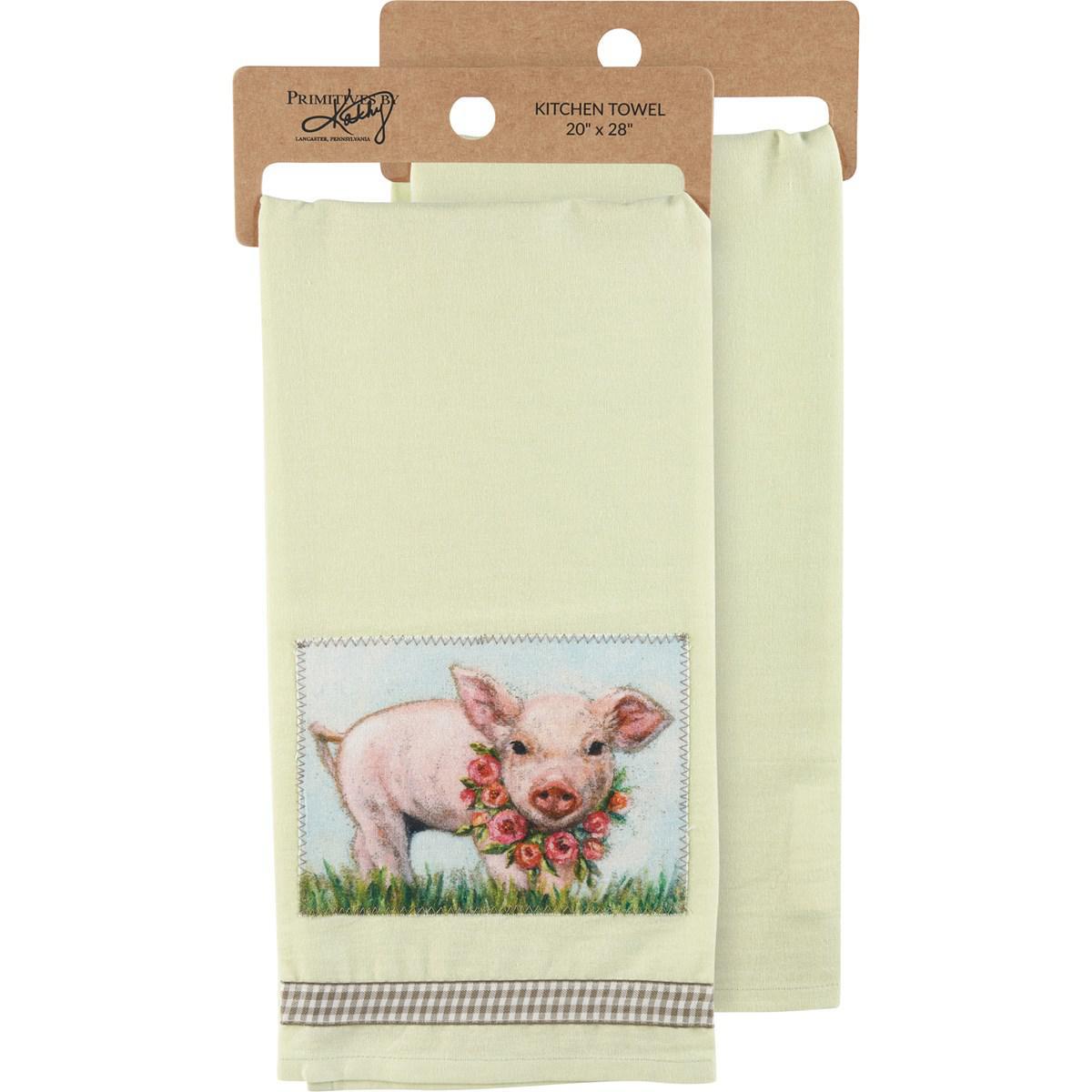 Floral Piglet Kitchen Towel