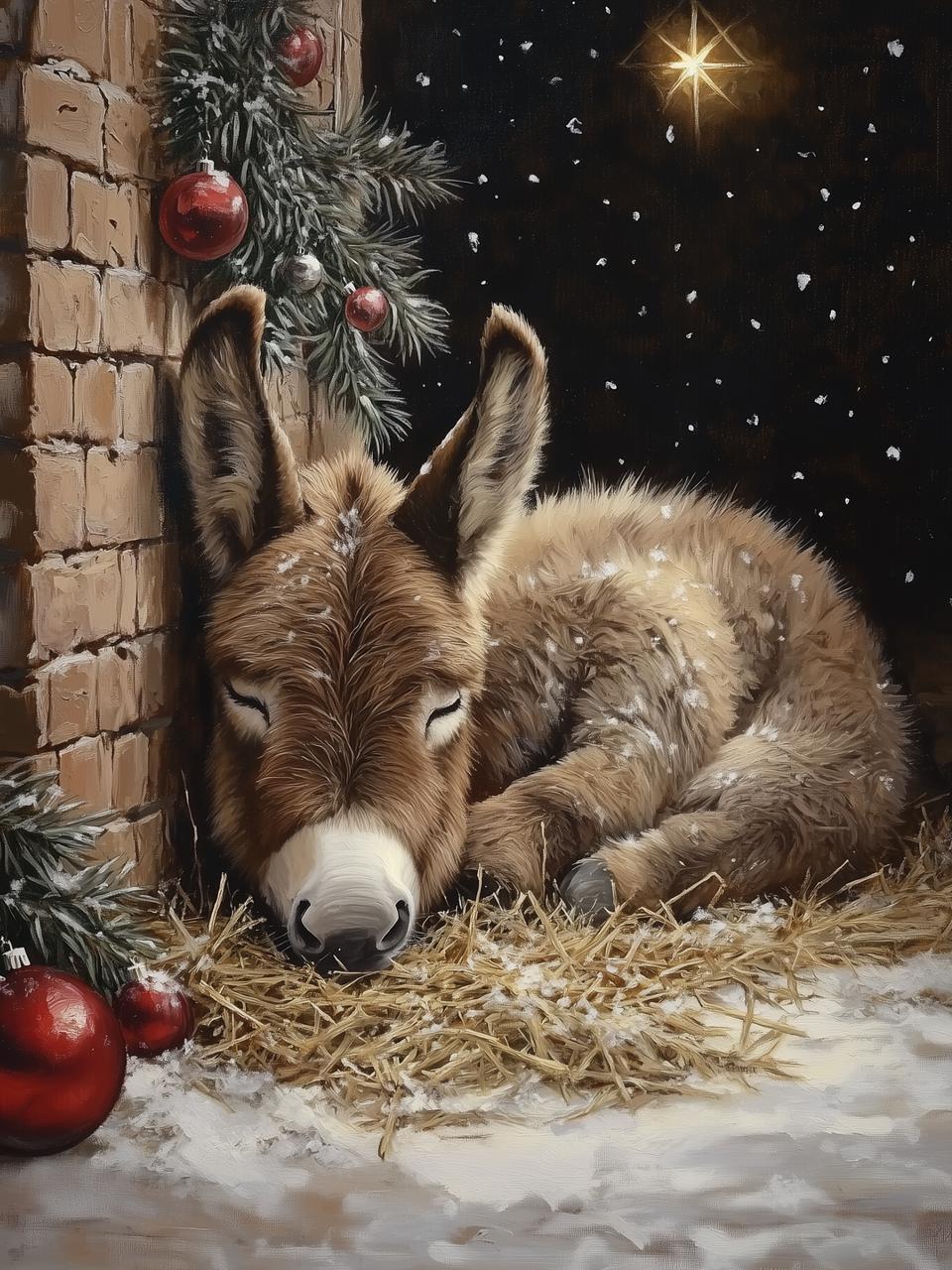 Christmas Donkey 18x24 Box Frame