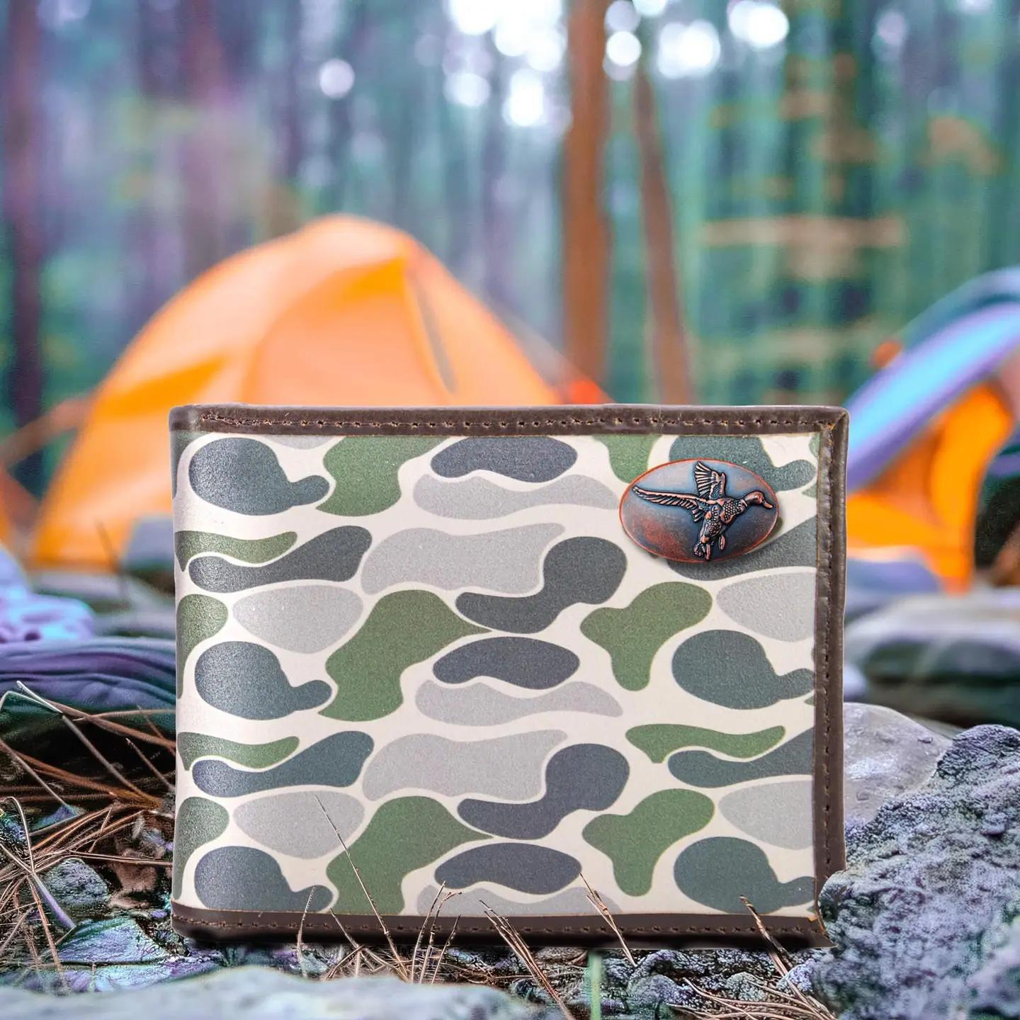 Men's Bifold Old School Camo Leather Wallet