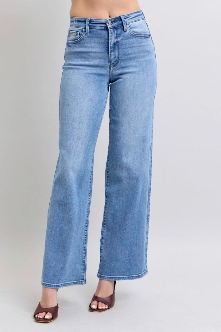 Judy Blue HW Vintage Wash Retro Wide Leg