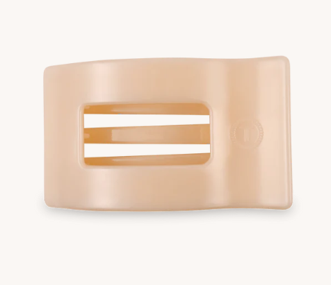 Almond Beige Flat Rectangle Teletie Hair Clip
