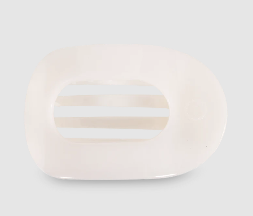 Coconut White Flat Round Teleties Hair Clip