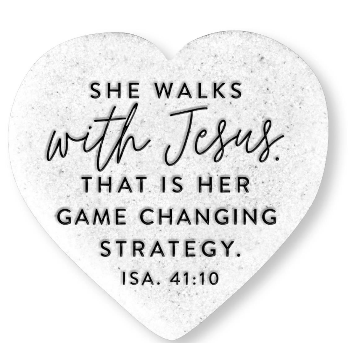 Tabletop Heart Stone Walks with Jesus