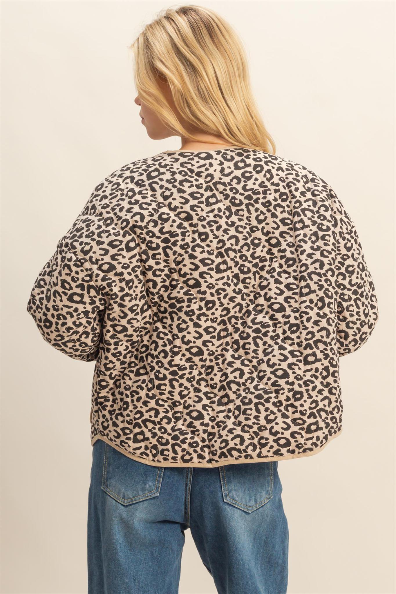 Leopard Quilted Puffer Jacket