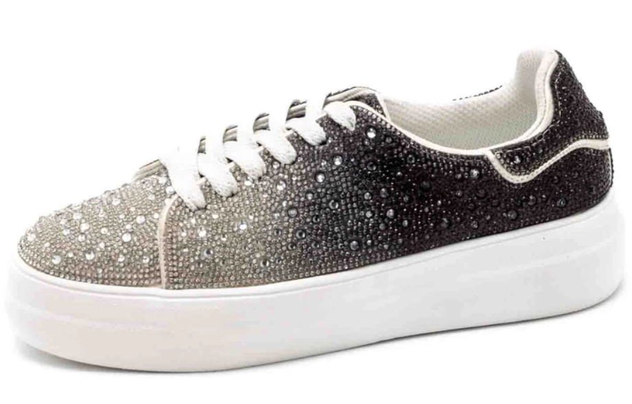 Bedazzled Sliver Black Ombre Shoes