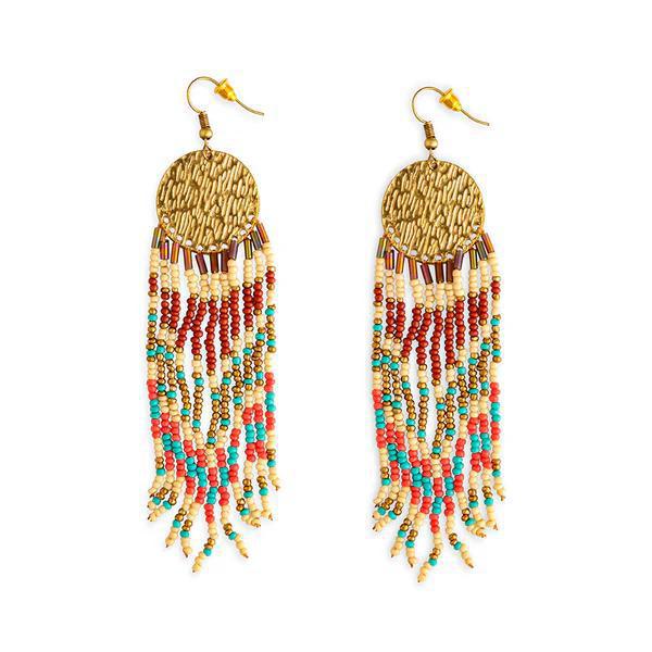 Sun's Radiance Beaded Earrings