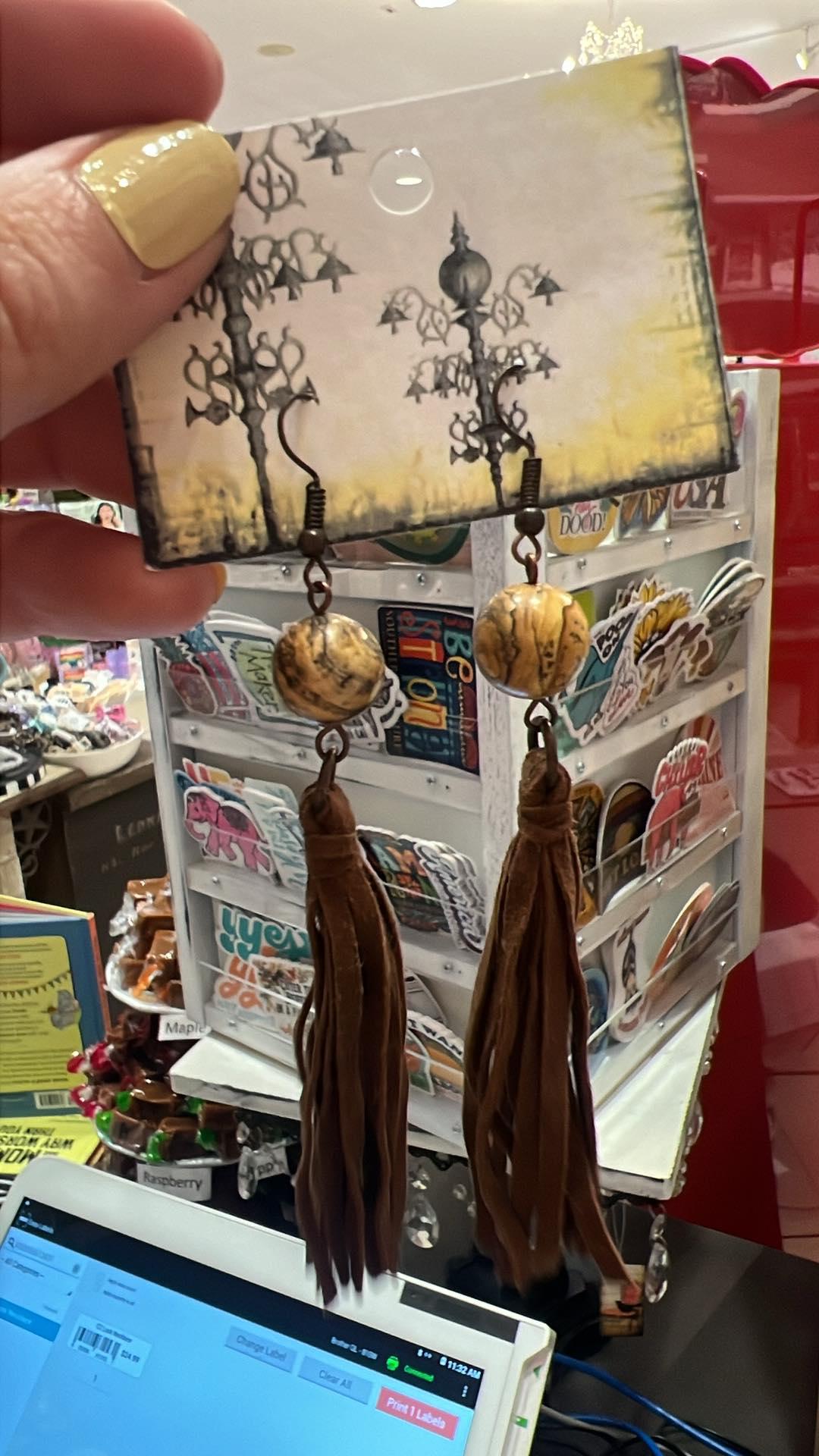 Leather Tassel Bead Earring