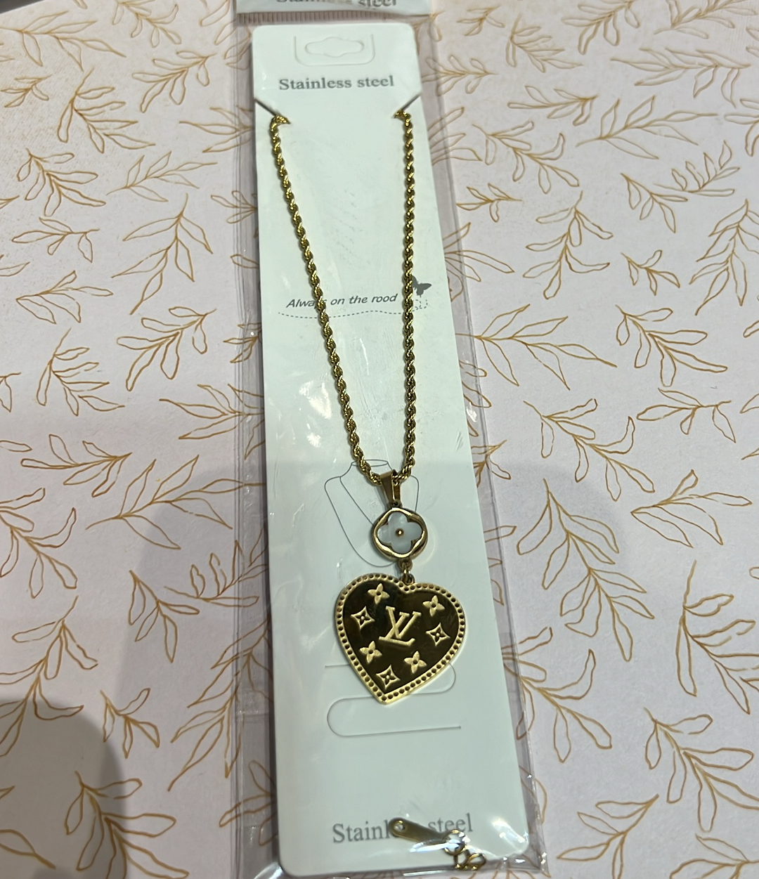 Heart Charm LV Necklace