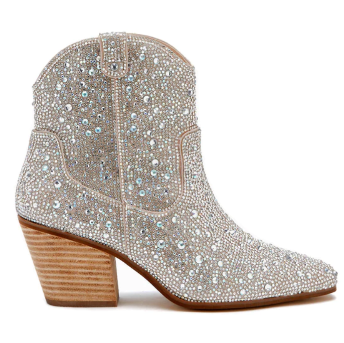 Harlow Western Rhinestone Ankle Boots
