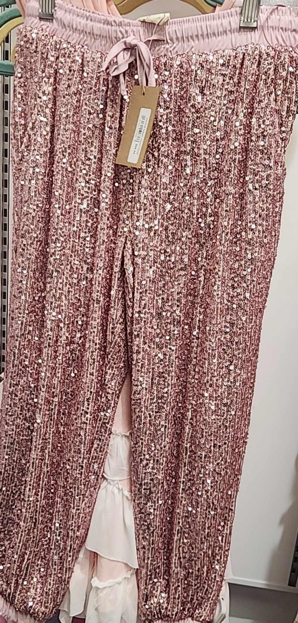 Yth Pink Sequin Joggers