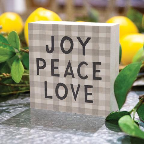 Joy Peace Love Block Sign